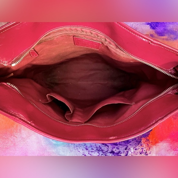 Coach Patent Leather Peyton Tote in Fuchsia - Picture 5 of 15